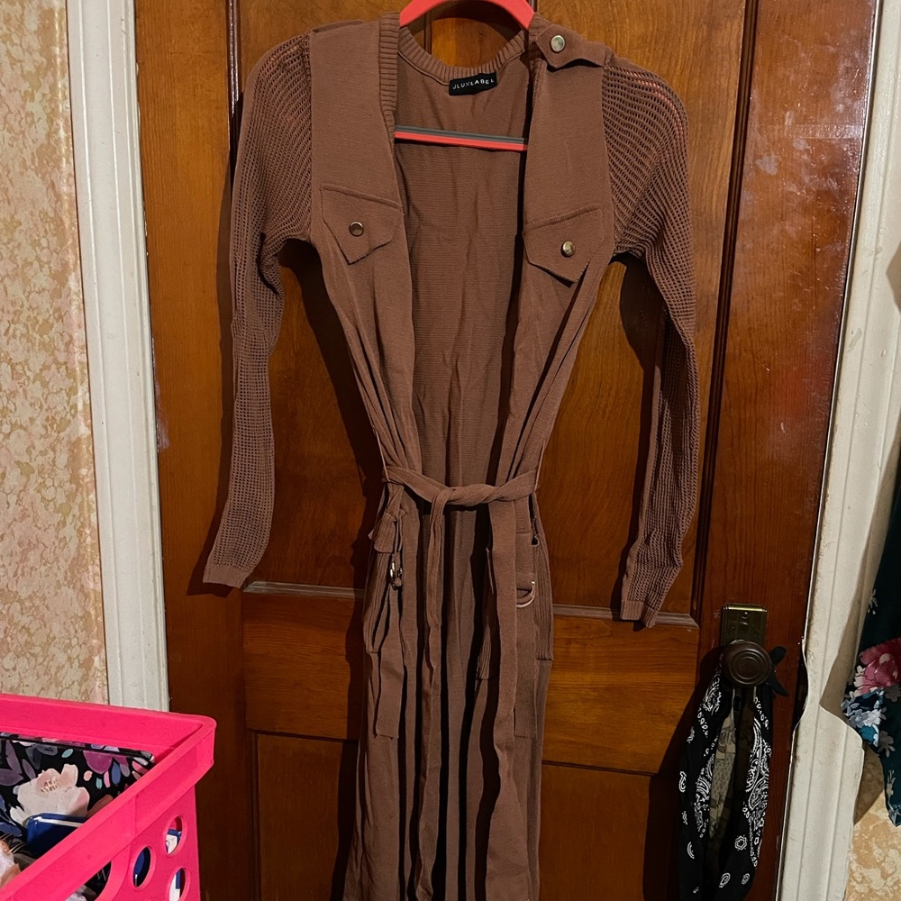 Camel longline duster/sweater